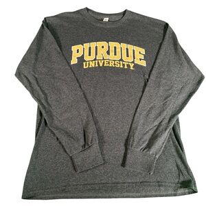 Purdue University Long Sleeve Shirt Women’s M Gray Jerzees Dri-Power NCAA